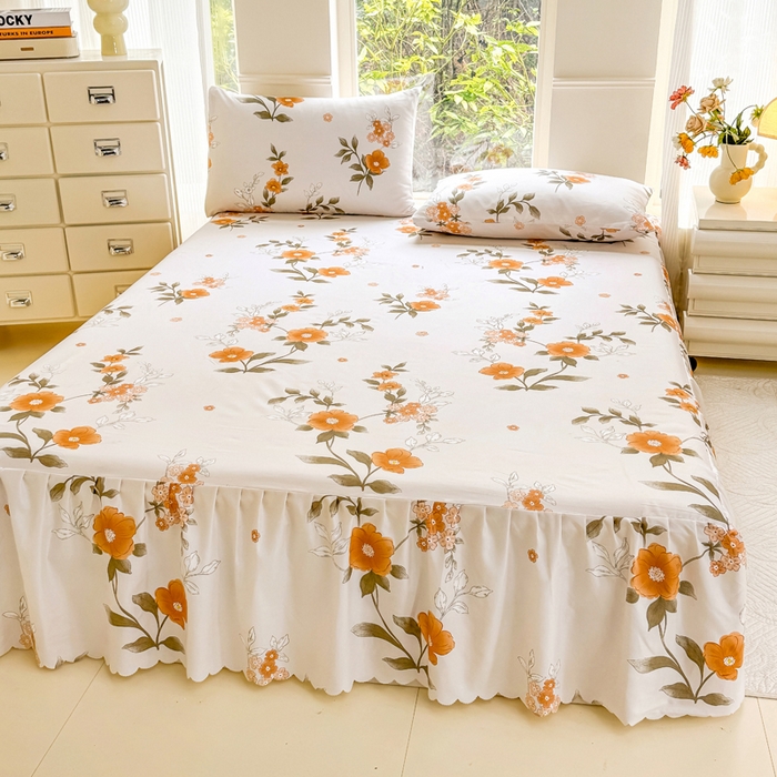 91家纺网 家纺一手货源 找家纺 莎臣豹 2025新款植物羊绒单品单件单床裙可配床裙三件套 千秋景