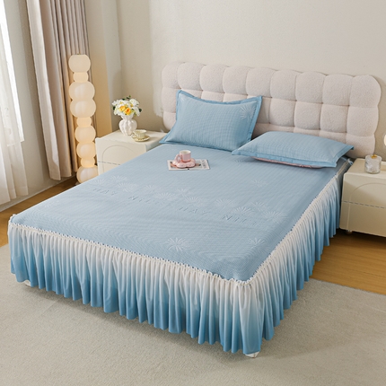 91家纺网 家纺一手货源 找家纺 （总）2025新款叶语时光冰丝软凉席床裙款