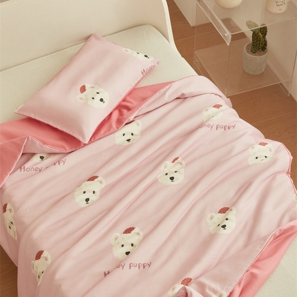 艾佳宝贝 2025新款A类儿童全棉多功能单被套可拆式夏被 乖萌小狗