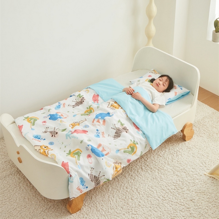 91家纺网 家纺一手货源 找家纺 艾佳宝贝 2025新款A类儿童全棉多功能单被套可拆式夏被四季被子 动物的世界