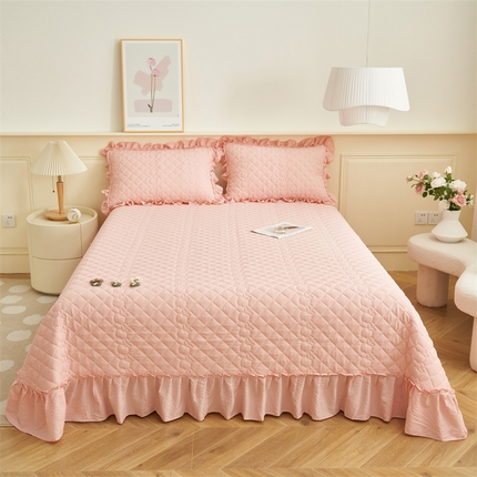 91家纺网 家纺一手货源 找家纺 （总）恒爱家纺 2025新款A类泡泡纱床盖-杜鹃