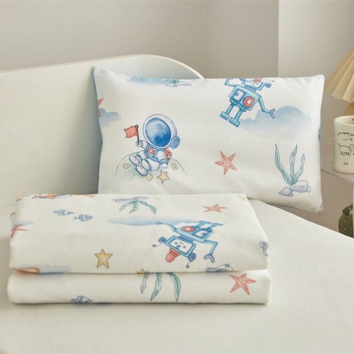 91家纺网 家纺一手货源 找家纺 艾佳宝贝 2025新款A类儿童全棉多功能单被套可拆式夏被四季被子 太空飞行