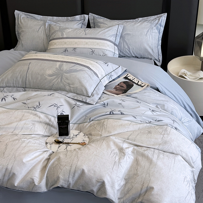 91家纺网 家纺一手货源 找家纺 乐蔻家纺 2025新款全棉13376数码印花四件套 风吹椰林(兰）