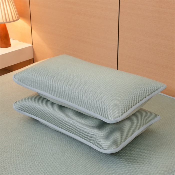 91家纺网 家纺一手货源 找家纺 2025夏季新品纯色冰藤床笠三件套凉感冰丝床笠席子单件床罩 冰藤床笠-丝绒绿