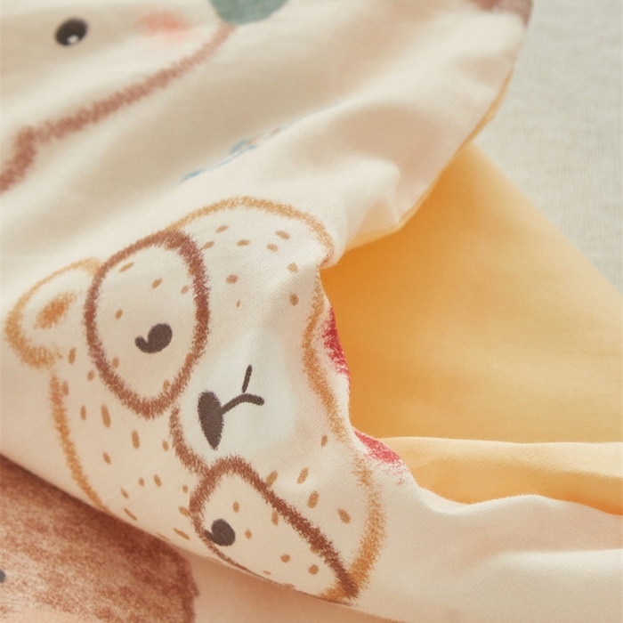 91家纺网 家纺一手货源 找家纺 艾佳宝贝 2025新款A类儿童全棉多功能单被套可拆式夏被四季被子 憨憨萌熊