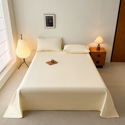 （提供买家秀 爆款花型 不断货）2025新款全棉纯色老粗布单床单 月白白