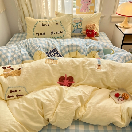 桃喜 2025新款韩系卡通水洗棉毛巾绣套件（化纤） 美梦俱乐部（水洗棉）