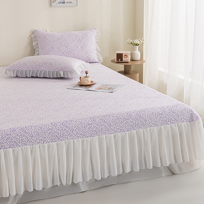 91家纺网 家纺一手货源 找家纺 叠派家纺 2025新款5A抗菌雅致床裙款三件套 雅致床裙款-冰紫