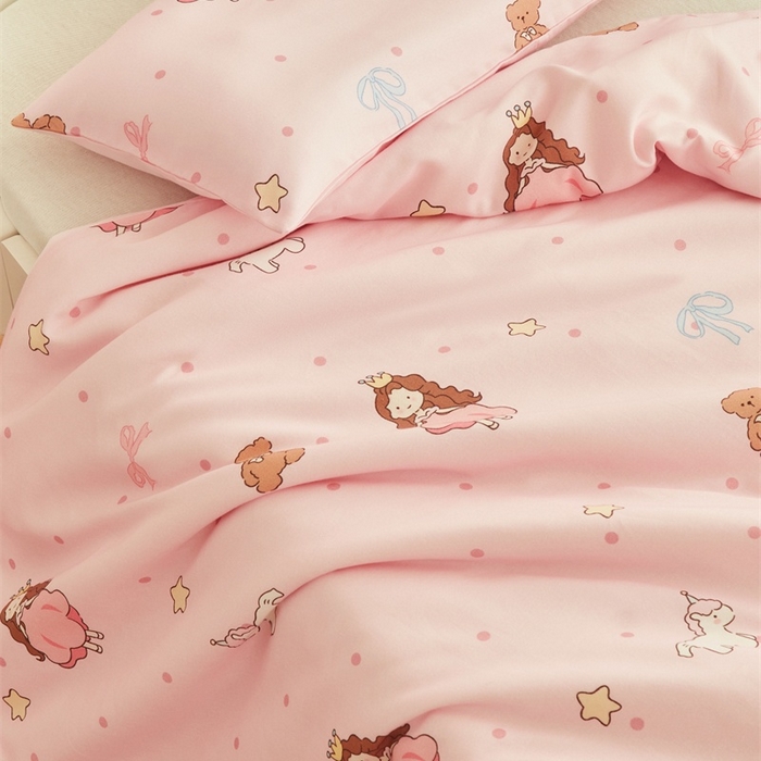 91家纺网 家纺一手货源 找家纺 艾佳宝贝 2025新款A类儿童全棉多功能单被套可拆式夏被四季被子 甜甜小公主