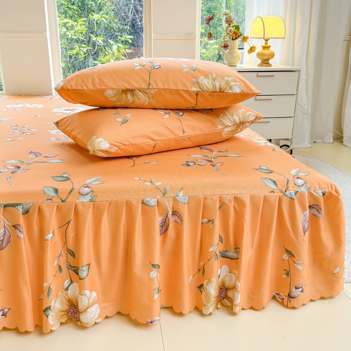 91家纺网 家纺一手货源 找家纺 莎臣豹 2025新款植物羊绒单品单件单床裙可配床裙三件套 蔓雅