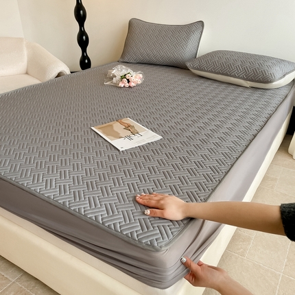 91家纺网 家纺一手货源 找家纺 （总）欧邦2025新款纯色加厚乳胶床笠三件套