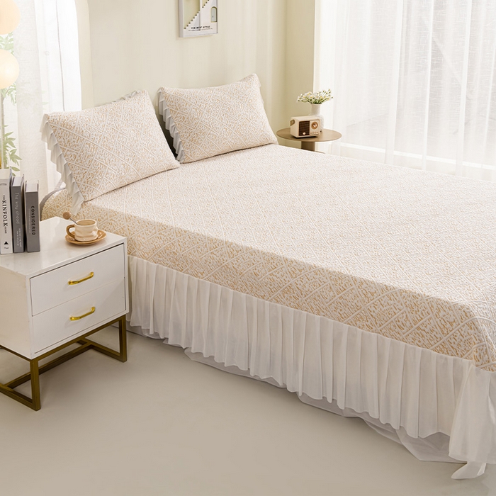 91家纺网 家纺一手货源 找家纺 叠派家纺 2025新款5A抗菌雅致床裙款三件套 雅致床裙款-冰咖