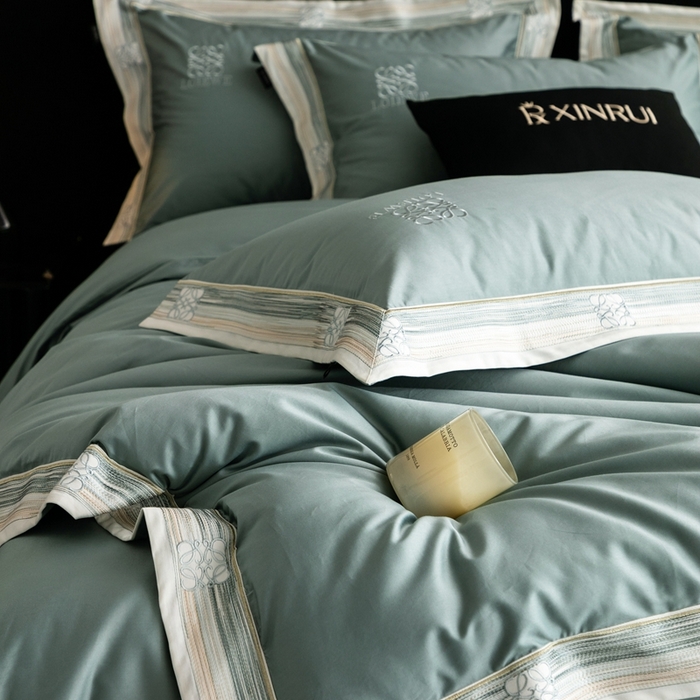 91家纺网 家纺一手货源 找家纺 （总）馨蕊家居 2025新款100s高奢典藏简约全棉系列四件套-棉罗莎