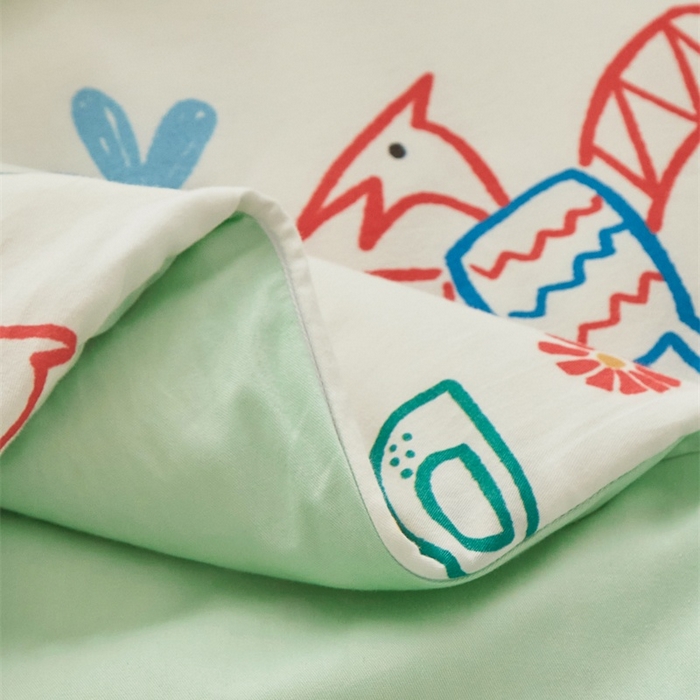 91家纺网 家纺一手货源 找家纺 艾佳宝贝 2025新款A类儿童全棉多功能单被套可拆式夏被 好多恐龙