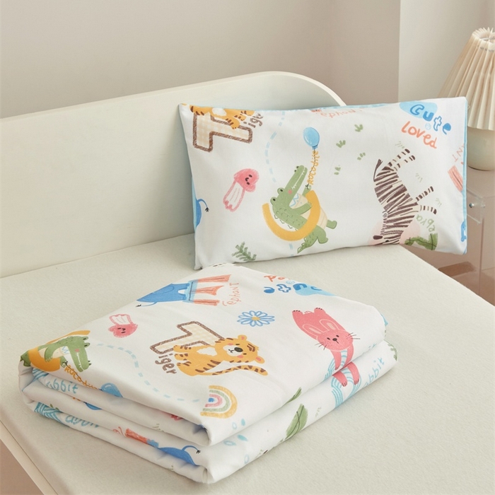 91家纺网 家纺一手货源 找家纺 艾佳宝贝 2025新款A类儿童全棉多功能单被套 动物的世界