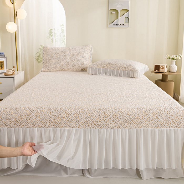 91家纺网 家纺一手货源 找家纺 叠派家纺 2025新款5A抗菌雅致床裙款三件套 雅致床裙款-冰咖