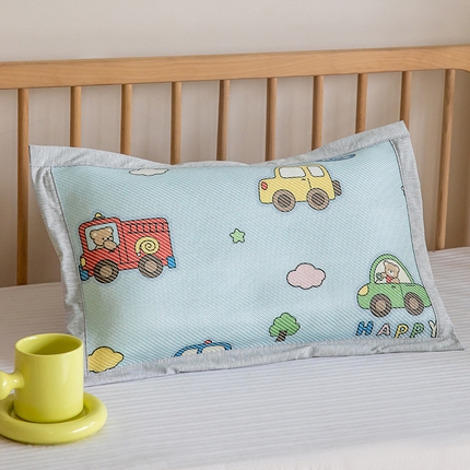 嗨生活 2025新款A类儿童冰藤枕套 幼儿园枕套 儿童枕套 汽车家族