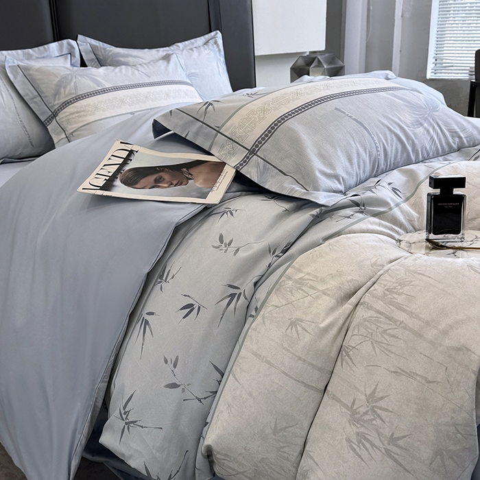 91家纺网 家纺一手货源 找家纺 乐蔻家纺 2025新款全棉13376数码印花四件套 风吹椰林(兰）