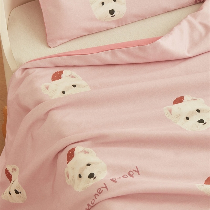 91家纺网 家纺一手货源 找家纺 艾佳宝贝 2025新款A类儿童全棉多功能单被套 乖萌小狗