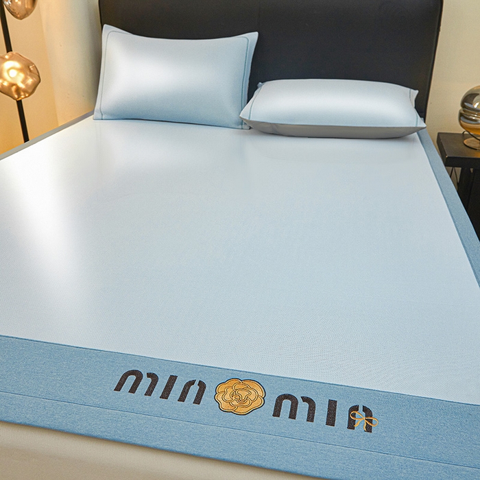 91家纺网 家纺一手货源 找家纺 全季家居 2025新款全季家居5A抗菌min系列凉感冰丝席 床席-天蓝