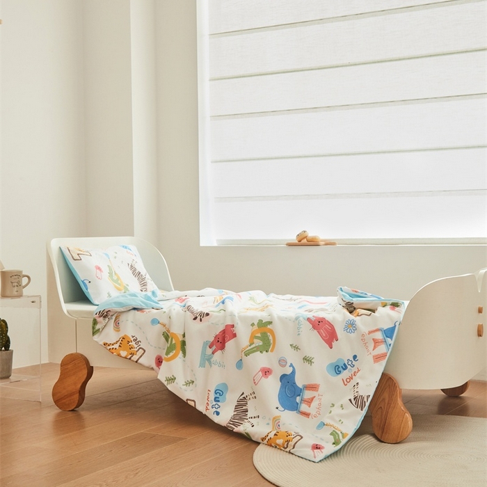 91家纺网 家纺一手货源 找家纺 艾佳宝贝 2025新款A类儿童全棉多功能单被套 动物的世界