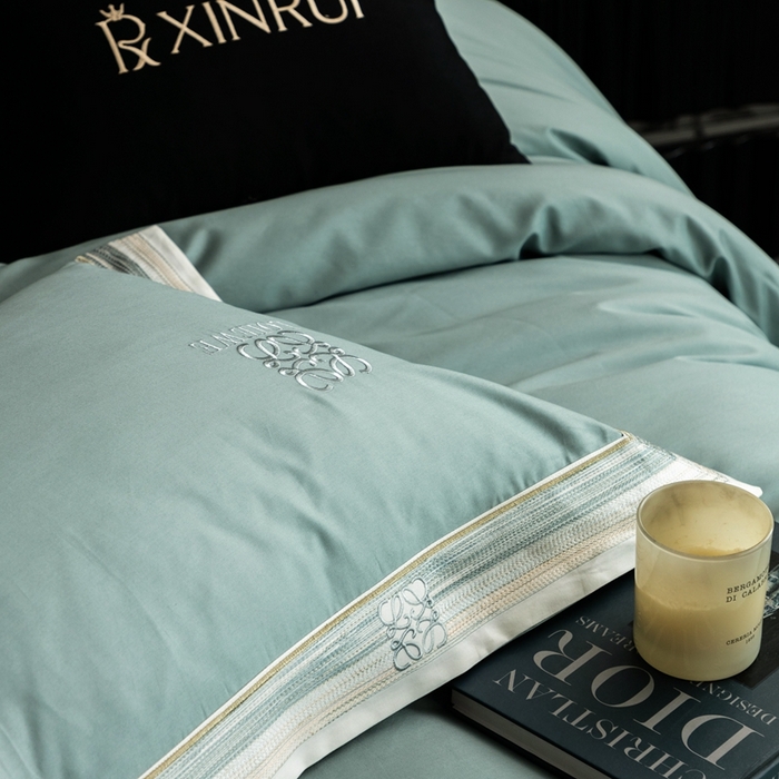 91家纺网 家纺一手货源 找家纺 （总）馨蕊家居 2025新款100s高奢典藏简约全棉系列四件套-棉罗莎