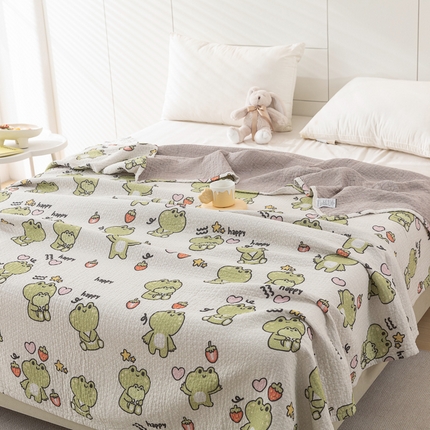 91家纺网 家纺一手货源 找家纺 （总）乐家毛巾被（工厂自产自销） 2025春夏新款三层全棉纯棉印花毛巾被