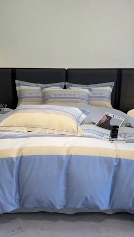 91家纺网 家纺一手货源 找家纺 乐蔻家纺 2025新款全棉13376数码印花四件套 简柠 兰