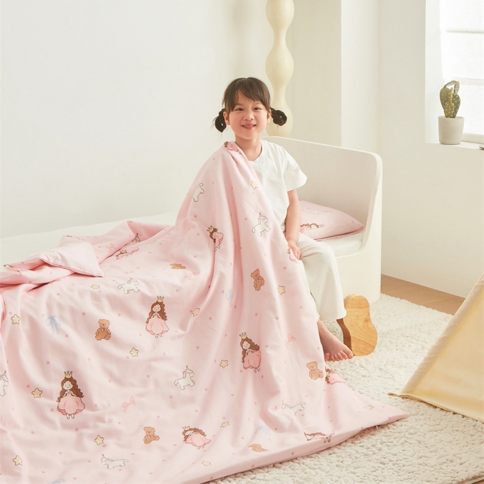 91家纺网 家纺一手货源 找家纺 艾佳宝贝 2025新款A类儿童全棉多功能单被套可拆式夏被 甜甜小公主