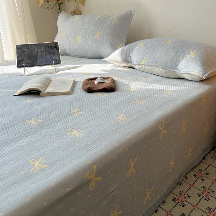 91家纺网 家纺一手货源 找家纺 （总）桃喜 2025新款A类全棉三层纱布提花多功能夏被盖毯床盖枕巾