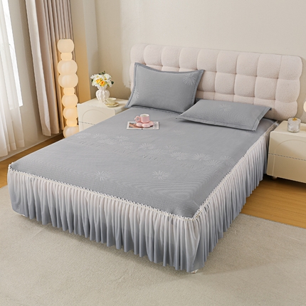 91家纺网 家纺一手货源 找家纺 （总）2025新款叶语时光冰丝软凉席床裙款