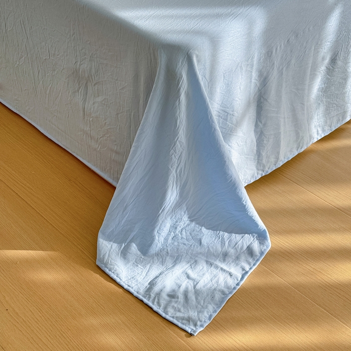 91家纺网 家纺一手货源 找家纺 优卡迪家纺馆 2025新款水洗棉毛巾绣四件套（下载文件夹包含买家秀） 开心熊-天空蓝