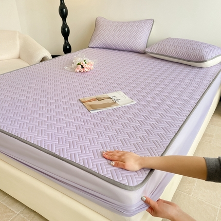 91家纺网 家纺一手货源 找家纺 （总）欧邦2025新款纯色加厚乳胶床笠三件套