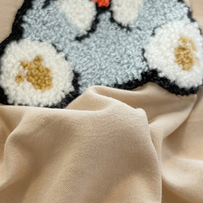 91家纺网 家纺一手货源 找家纺 优卡迪家纺馆 2025新款水洗棉毛巾绣四件套（下载文件夹包含买家秀） 彩虹狗-杏色