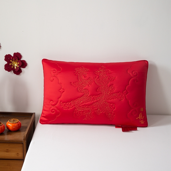 91家纺网 家纺一手货源 找家纺 2025新款婚庆枕芯 龙凤双喜