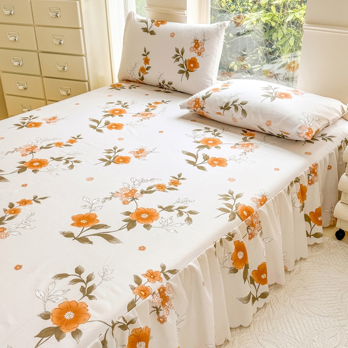 91家纺网 家纺一手货源 找家纺 莎臣豹 2025新款植物羊绒单品单件单床裙可配床裙三件套 千秋景