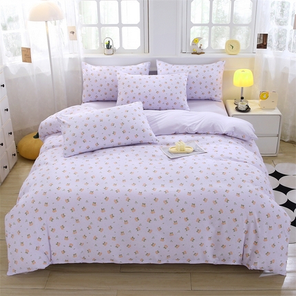 91家纺网 家纺一手货源 找家纺 （总）织写 2025新款A类双层纱针织棉四件套床单四件套床单四件套小清新四件套