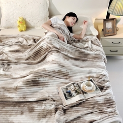 91家纺网 家纺一手货源 找家纺 （总）巴木赫2025新款200g水墨印染抽条毛毯毯子,大理石纹,红棕,奶白,浅咖,深灰,水墨画,紫色,棕色