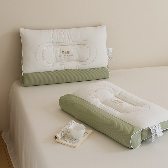 91家纺网 家纺一手货源 找家纺 2025新款星星荞护颈枕枕头枕芯 反牵引护颈枕-一对装（甜荞麦壳）