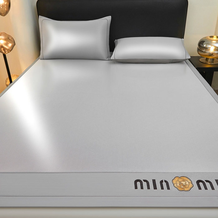 91家纺网 家纺一手货源 找家纺 全季家居 2025新款全季家居5A抗菌min系列凉感冰丝席 床席-银灰