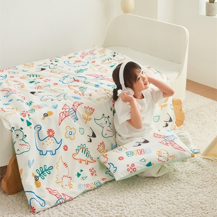 艾佳宝贝 2025新款A类儿童全棉多功能单被套 好多恐龙