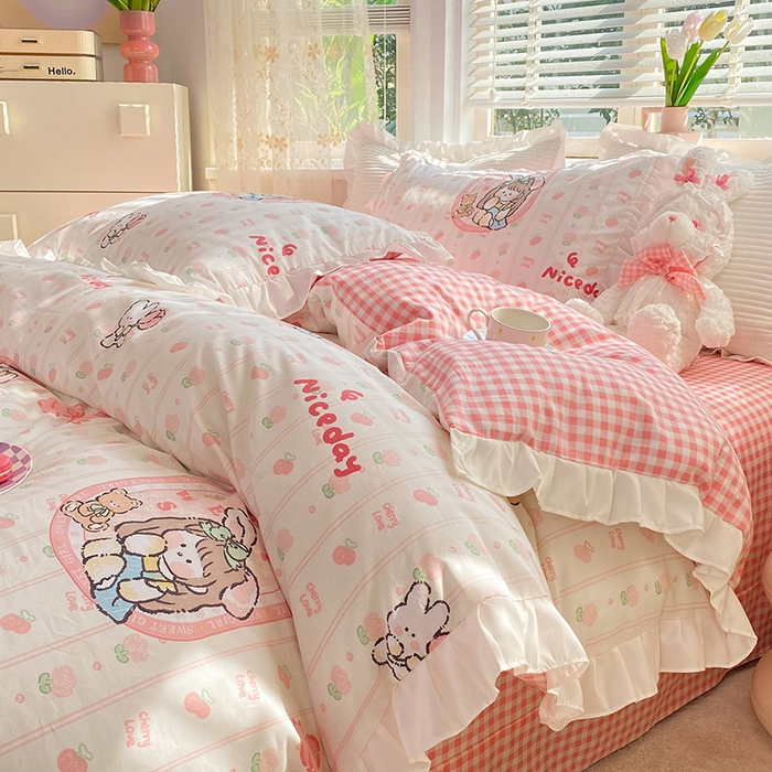 91家纺网 家纺一手货源 找家纺 （总）2025新款公主风四件套全棉纯棉白花边被套床单款式三件套