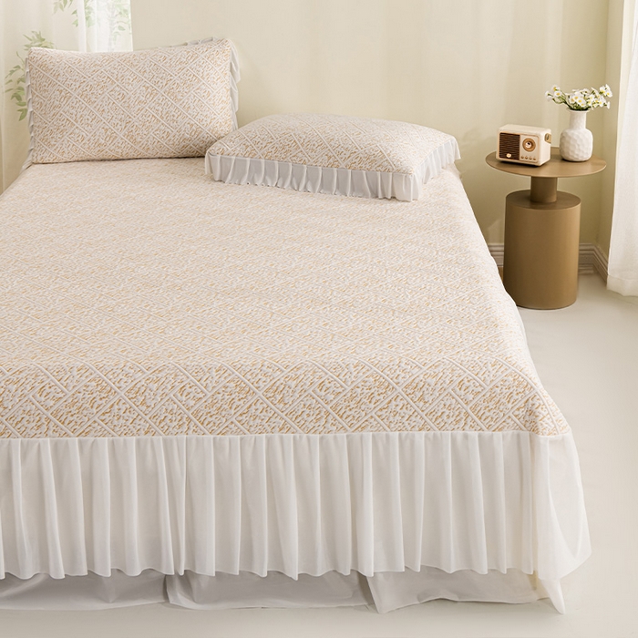 91家纺网 家纺一手货源 找家纺 叠派家纺 2025新款5A抗菌雅致床裙款三件套 雅致床裙款-冰咖