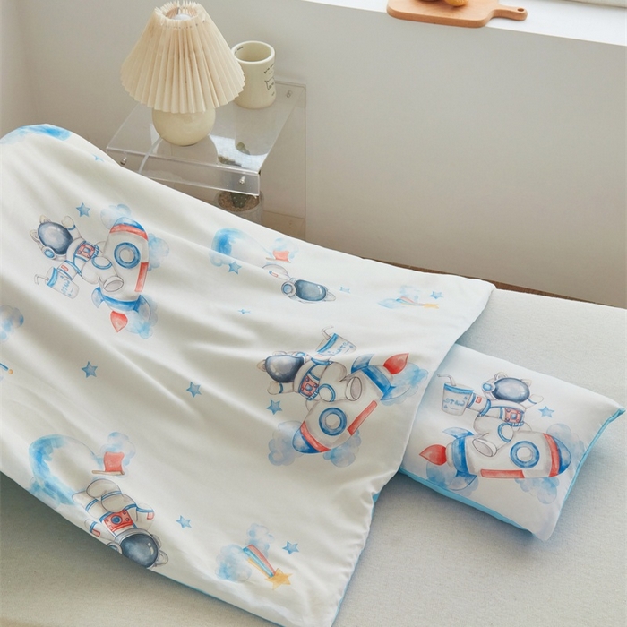 91家纺网 家纺一手货源 找家纺 艾佳宝贝 2025新款A类儿童全棉多功能单被套可拆式夏被 航天员