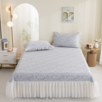 91家纺网 家纺一手货源 找家纺 （总）叠派家纺 2025新款5A抗菌雅致床裙款三件套