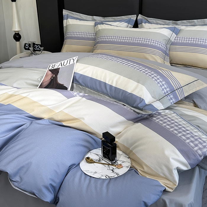 91家纺网 家纺一手货源 找家纺 乐蔻家纺 2025新款全棉13376数码印花四件套 简柠 兰