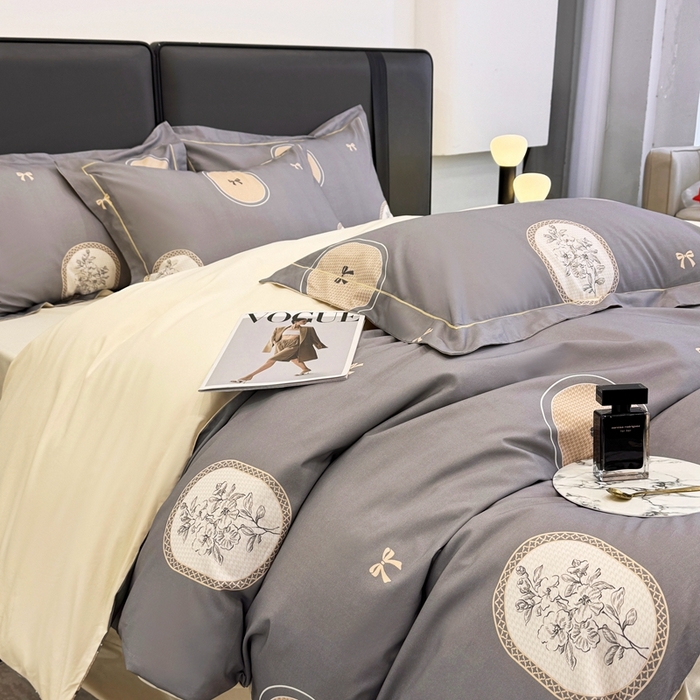 91家纺网 家纺一手货源 找家纺 乐蔻家纺 2025新款全棉13376数码印花四件套 绣缘