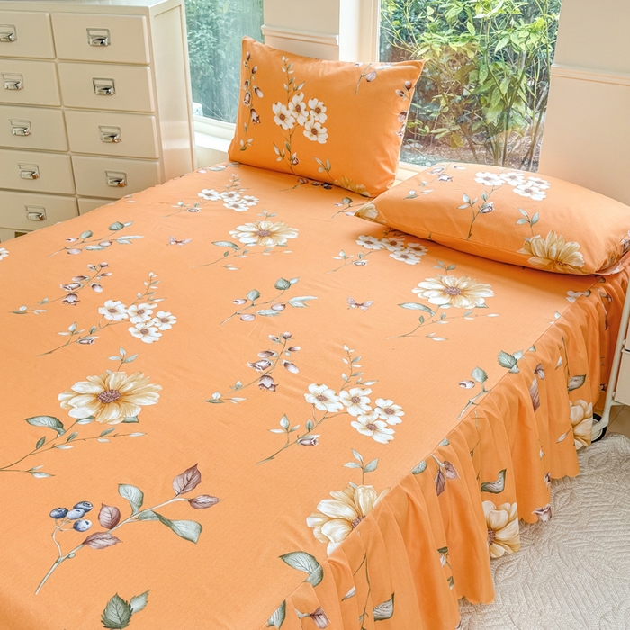 91家纺网 家纺一手货源 找家纺 莎臣豹 2025新款植物羊绒单品单件单床裙可配床裙三件套 蔓雅