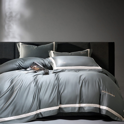 91家纺网 家纺一手货源 找家纺 （总）佳汐蓝家纺 2025春夏新款新疆棉纯棉轻奢四件套（贴边款）