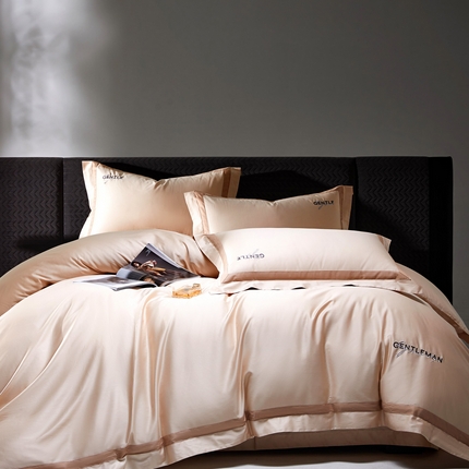 91家纺网 家纺一手货源 找家纺 （总）佳汐蓝家纺 2025春夏新款新疆棉纯棉轻奢四件套（贴边款）